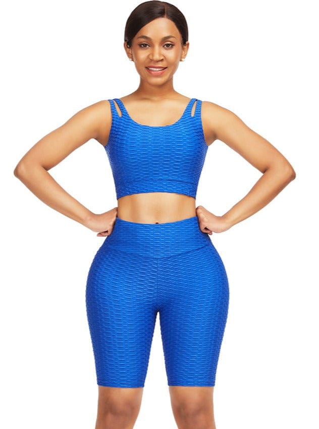 Well-Suited Jacquard High Waist Crop Sports Suit For Female Runner