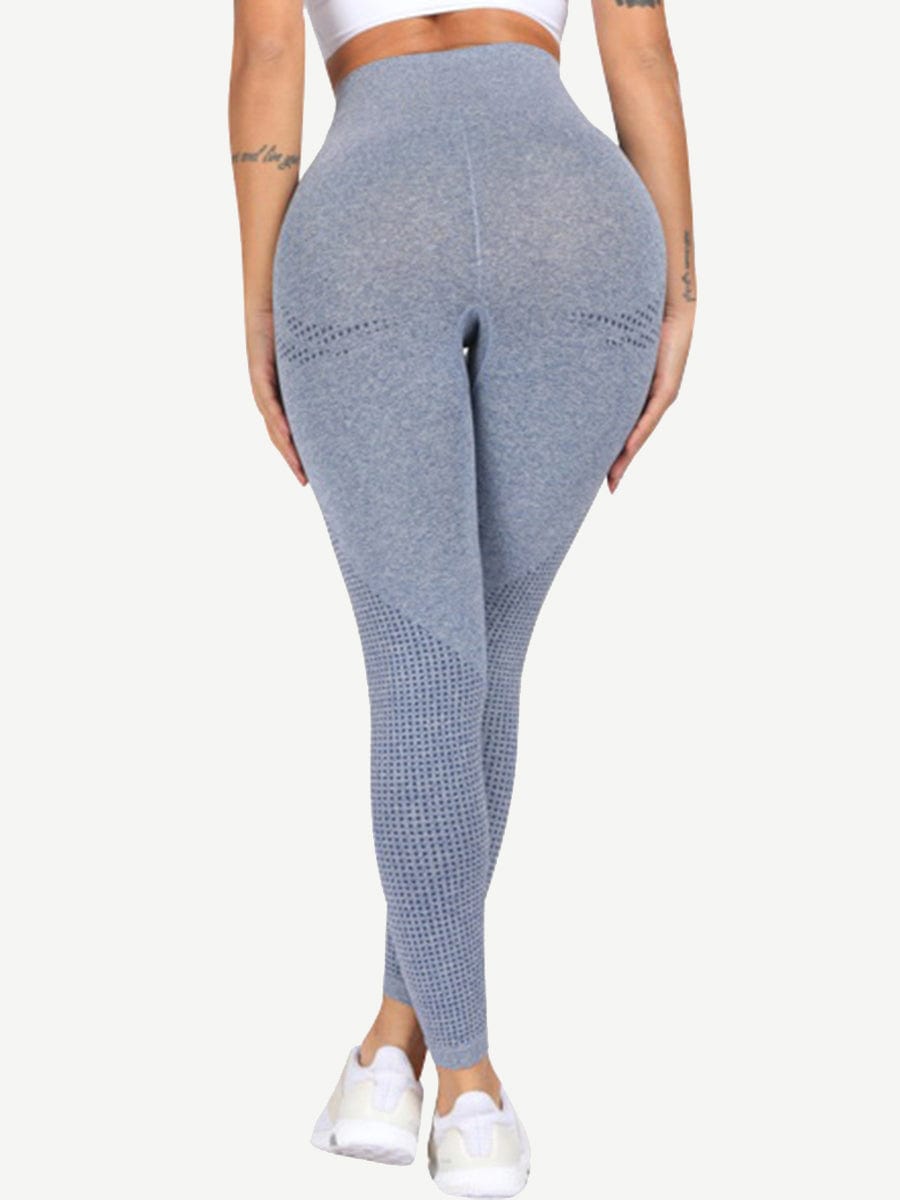 Shop Blue High Waist Yoga Leggings Full Length Elasticated