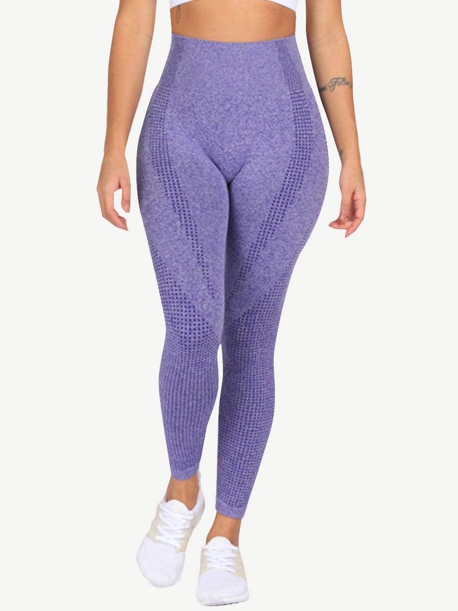 Shop Blue High Waist Yoga Leggings Full Length Elasticated