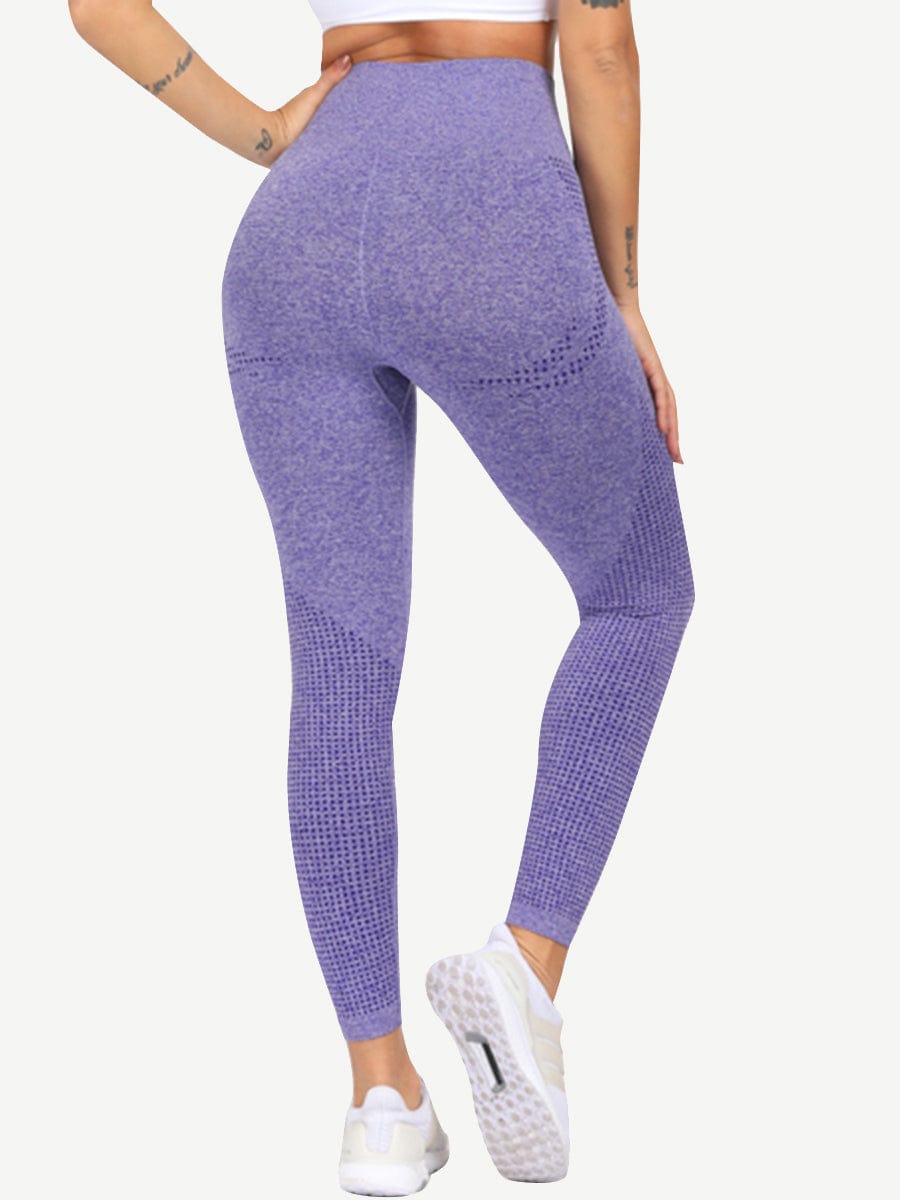 Shop Blue High Waist Yoga Leggings Full Length Elasticated