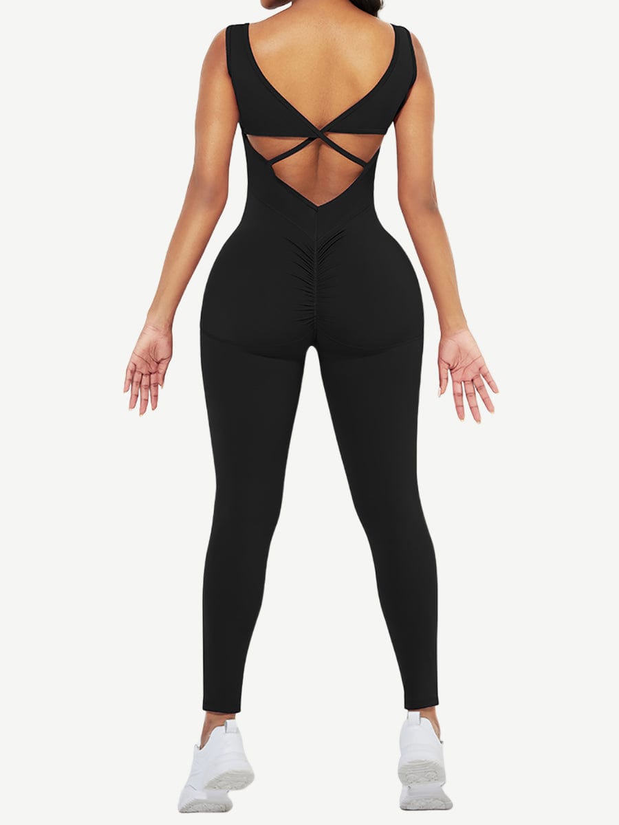 Running Bodysuit Wide Strap Ankle Length Stretch