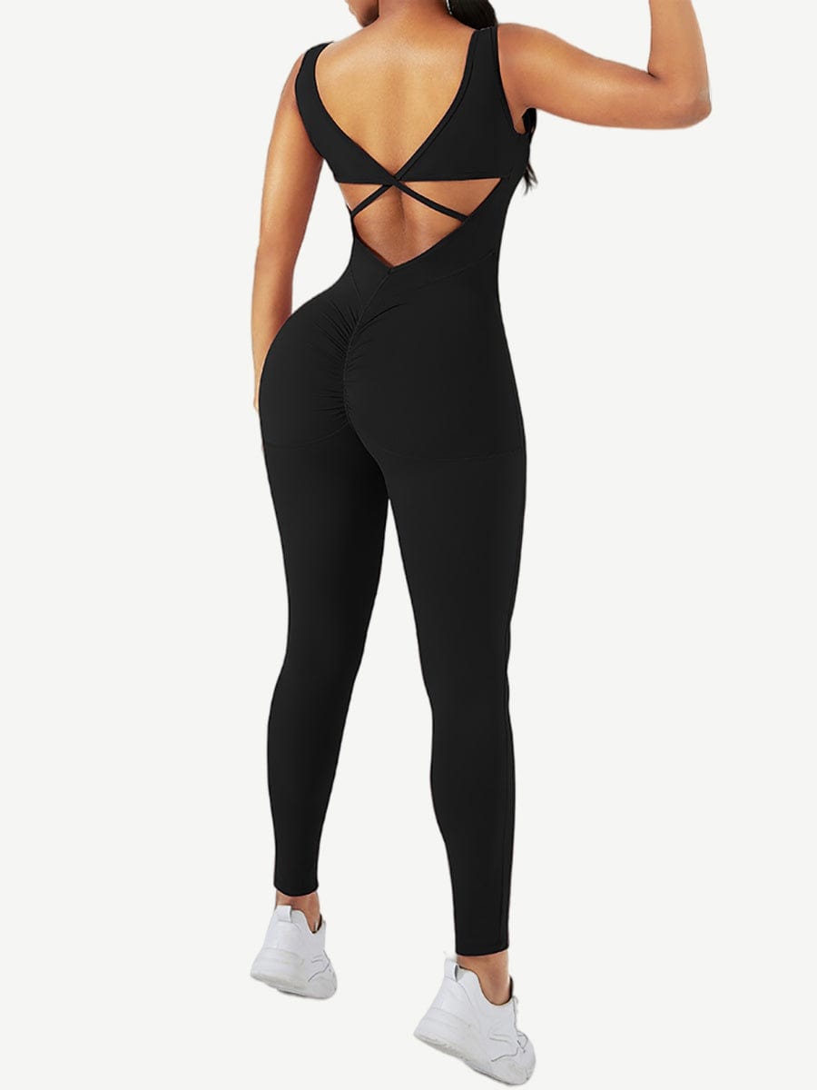 Running Bodysuit Wide Strap Ankle Length Stretch