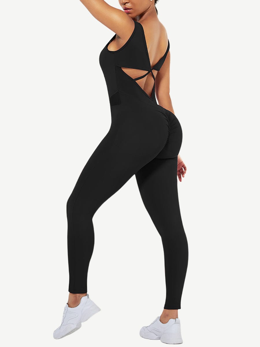 Running Bodysuit Wide Strap Ankle Length Stretch