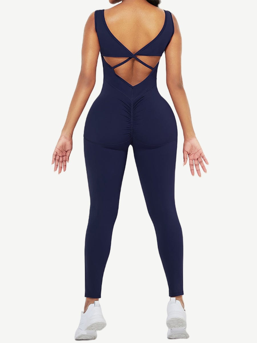 Running Bodysuit Wide Strap Ankle Length Stretch