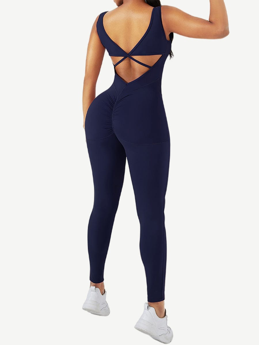 Running Bodysuit Wide Strap Ankle Length Stretch