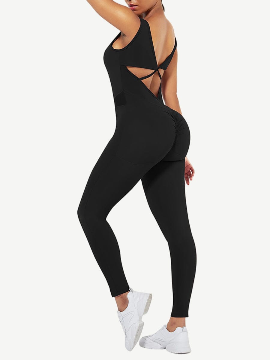 Running Bodysuit Wide Strap Ankle Length Stretch