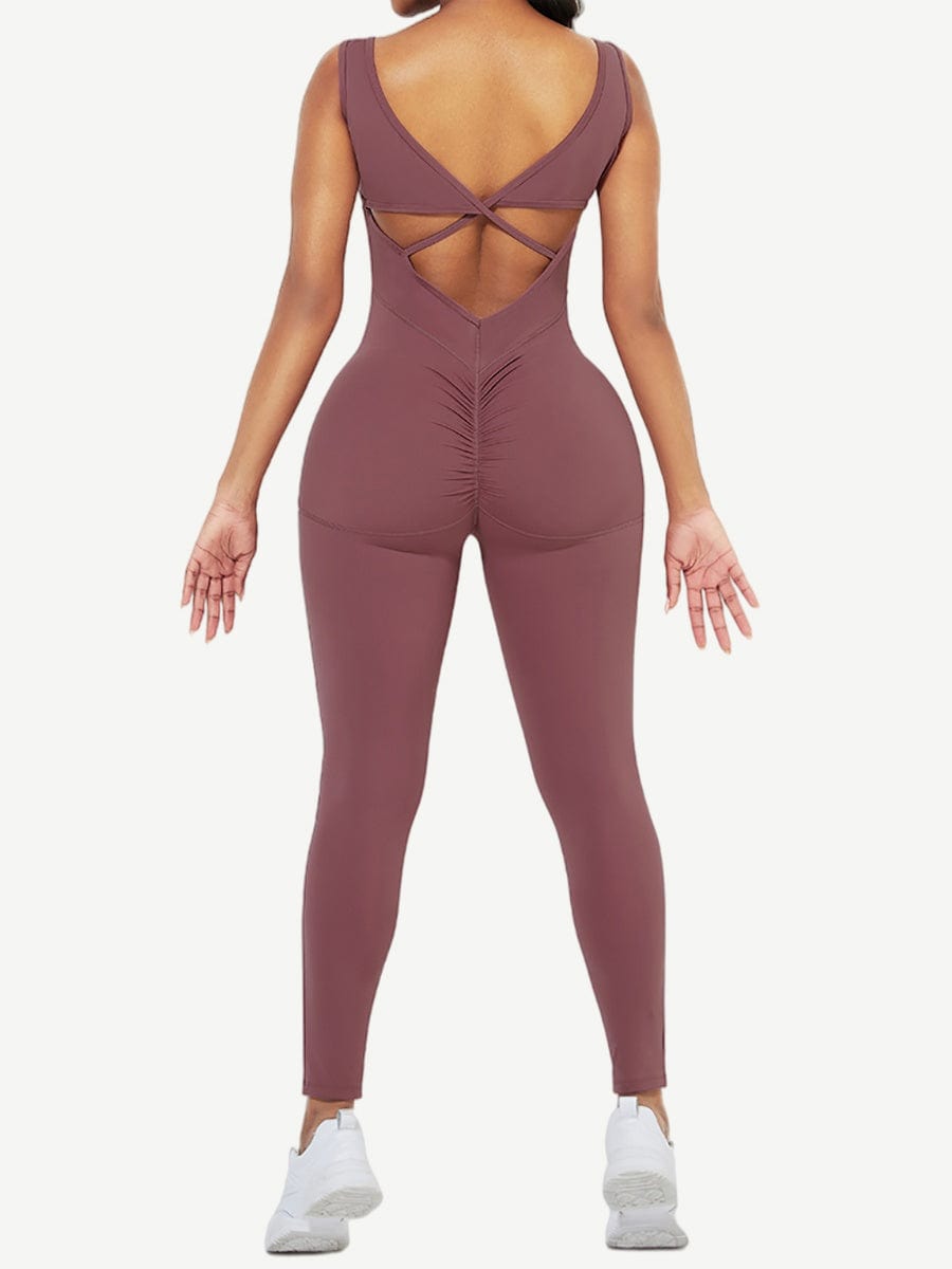 Running Bodysuit Wide Strap Ankle Length Stretch