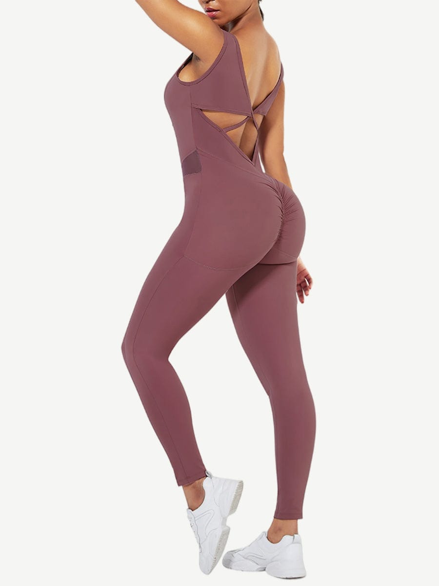 Running Bodysuit Wide Strap Ankle Length Stretch