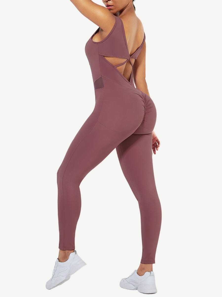 Running Bodysuit Wide Strap Ankle Length Stretch