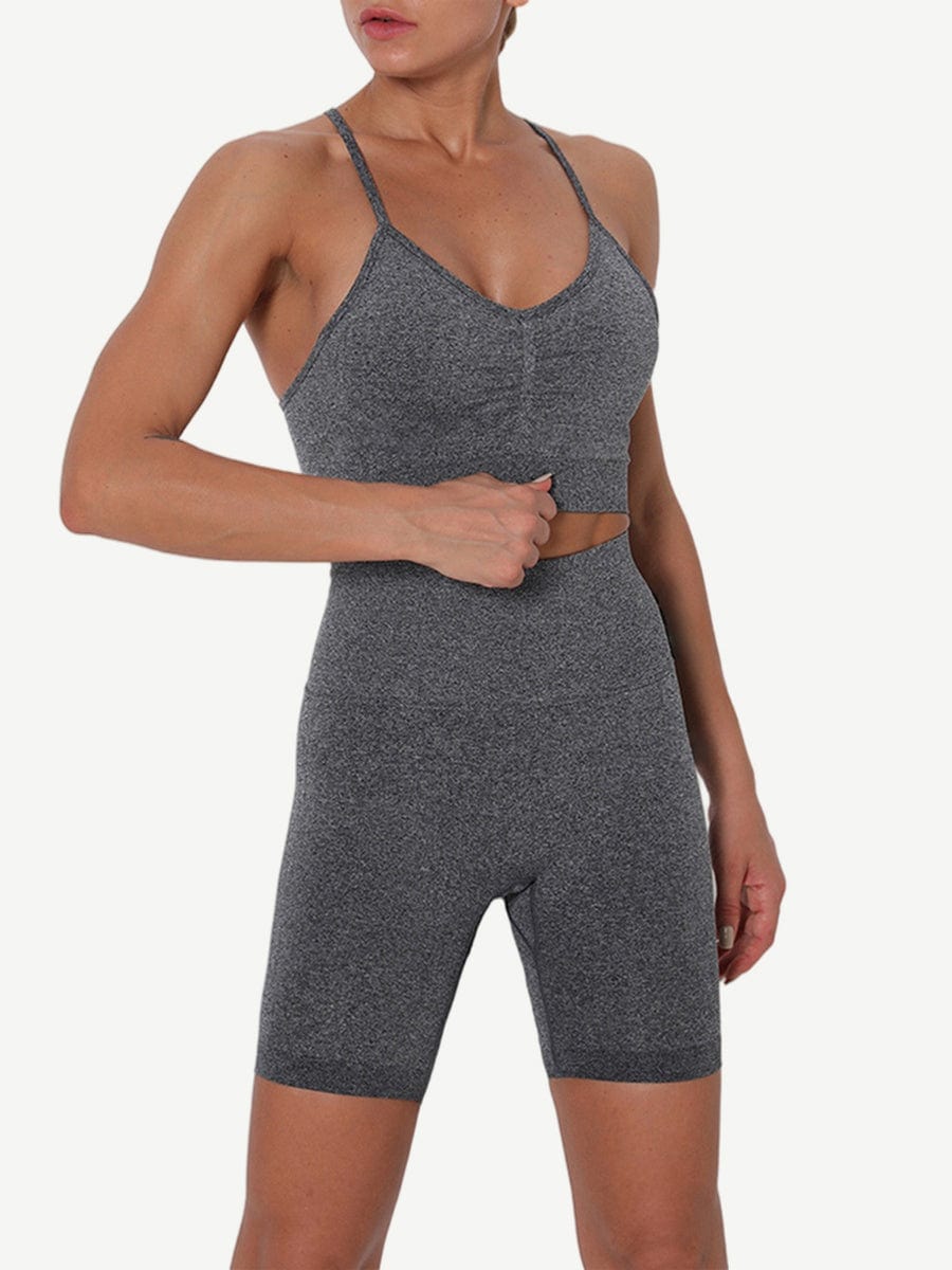 Dark Gray Slender Strap Wide Waistband Sports For Female Runner