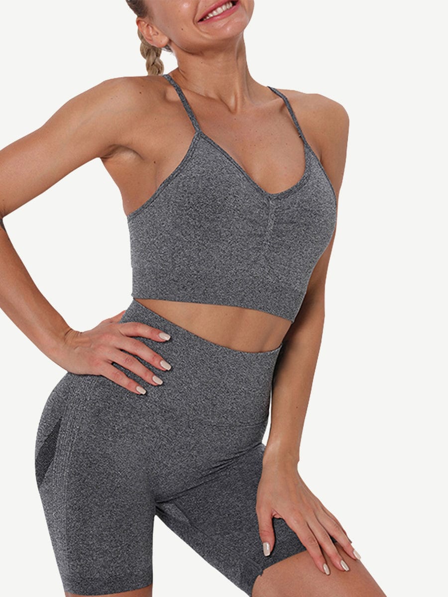 Dark Gray Slender Strap Wide Waistband Sports For Female Runner