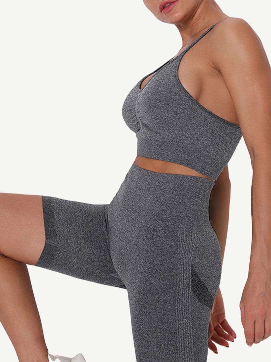 Dark Gray Slender Strap Wide Waistband Sports For Female Runner