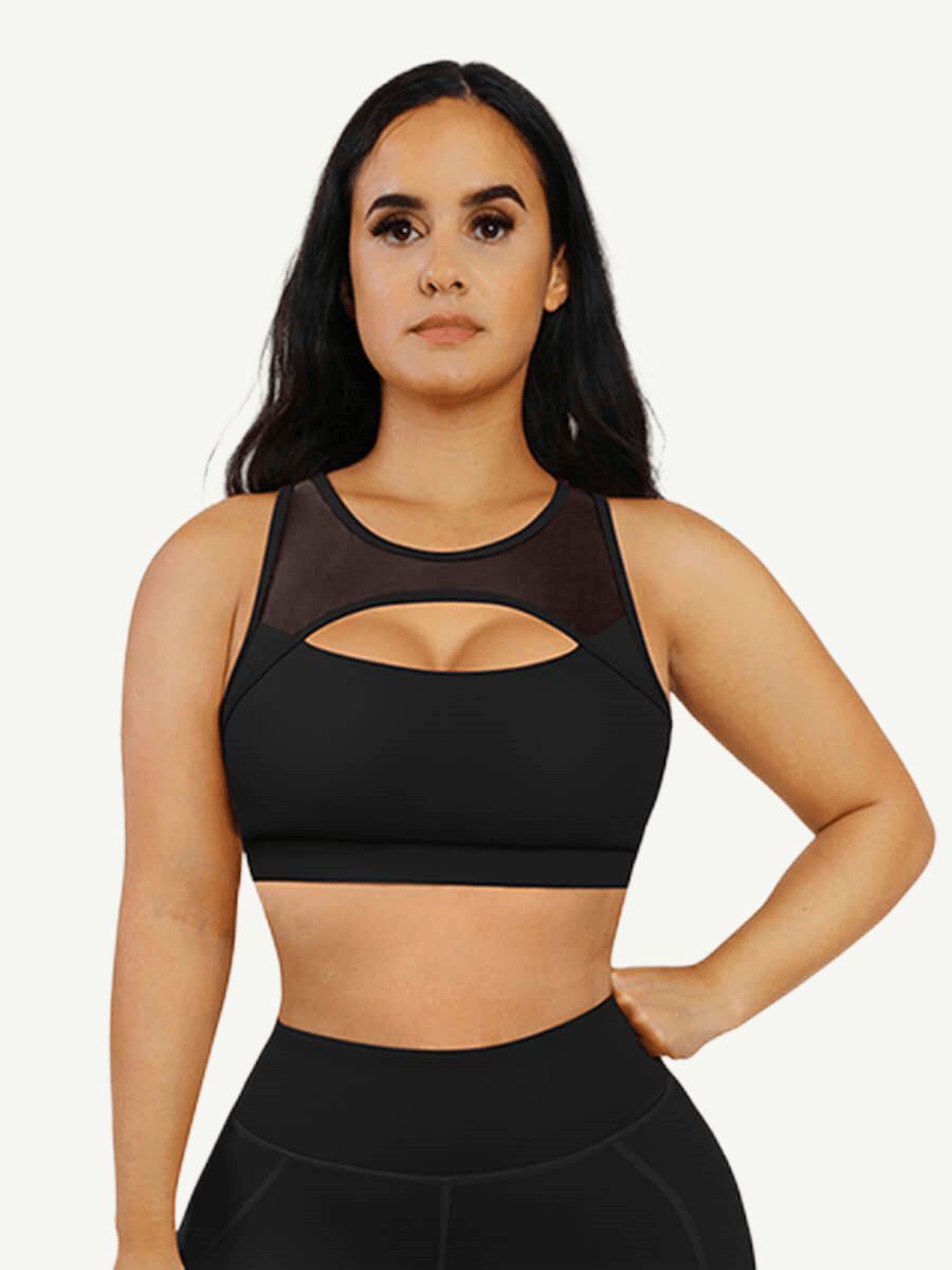 Sports Bra With Front and Back Hollow Cutting Design