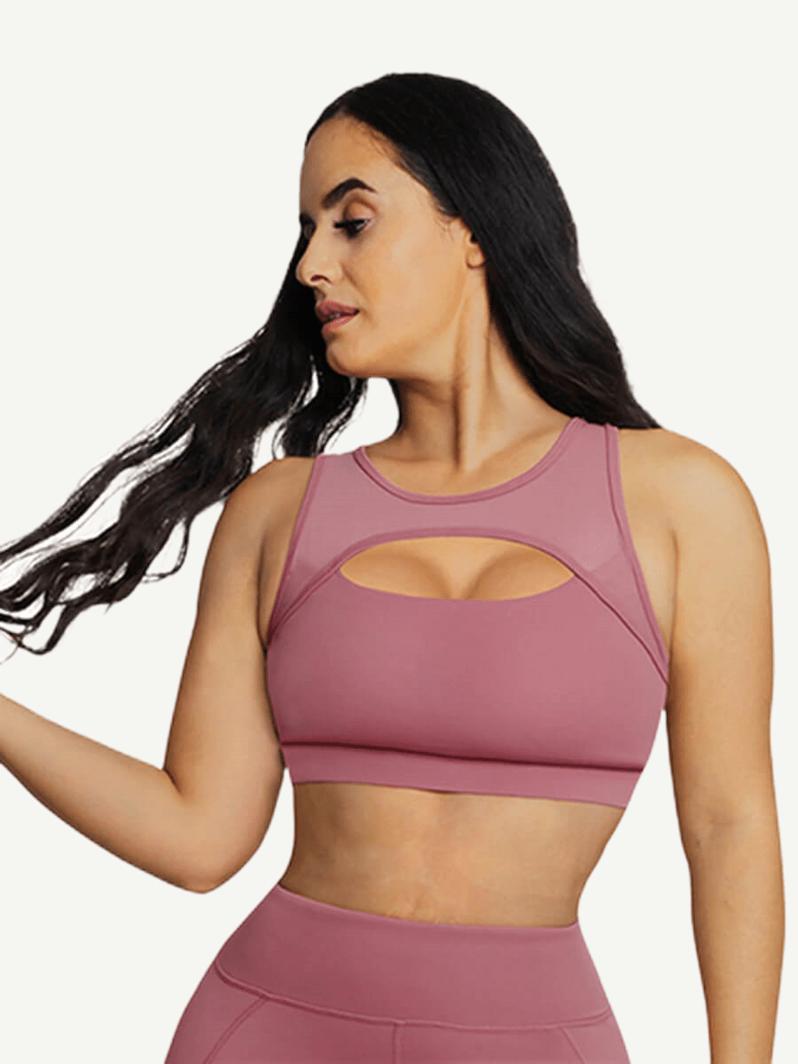 Sports Bra With Front and Back Hollow Cutting Design