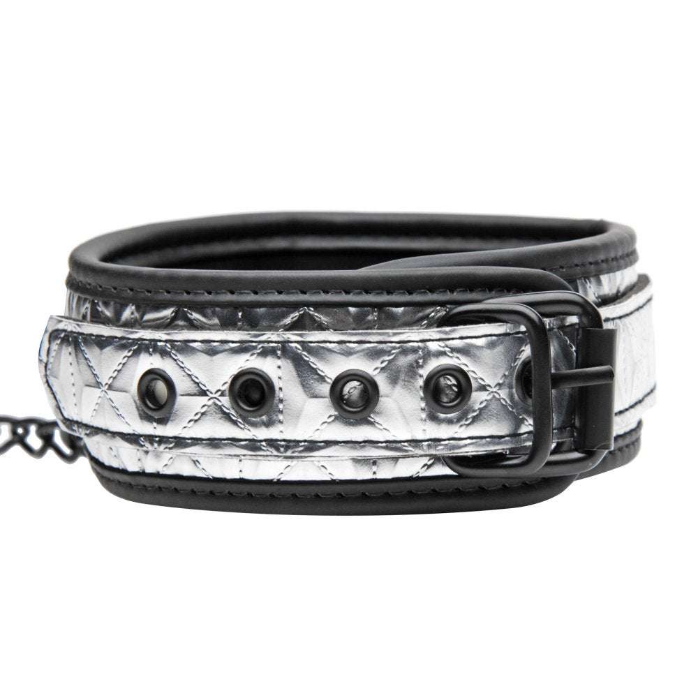 Platinum Bound Chained Collar with Leash