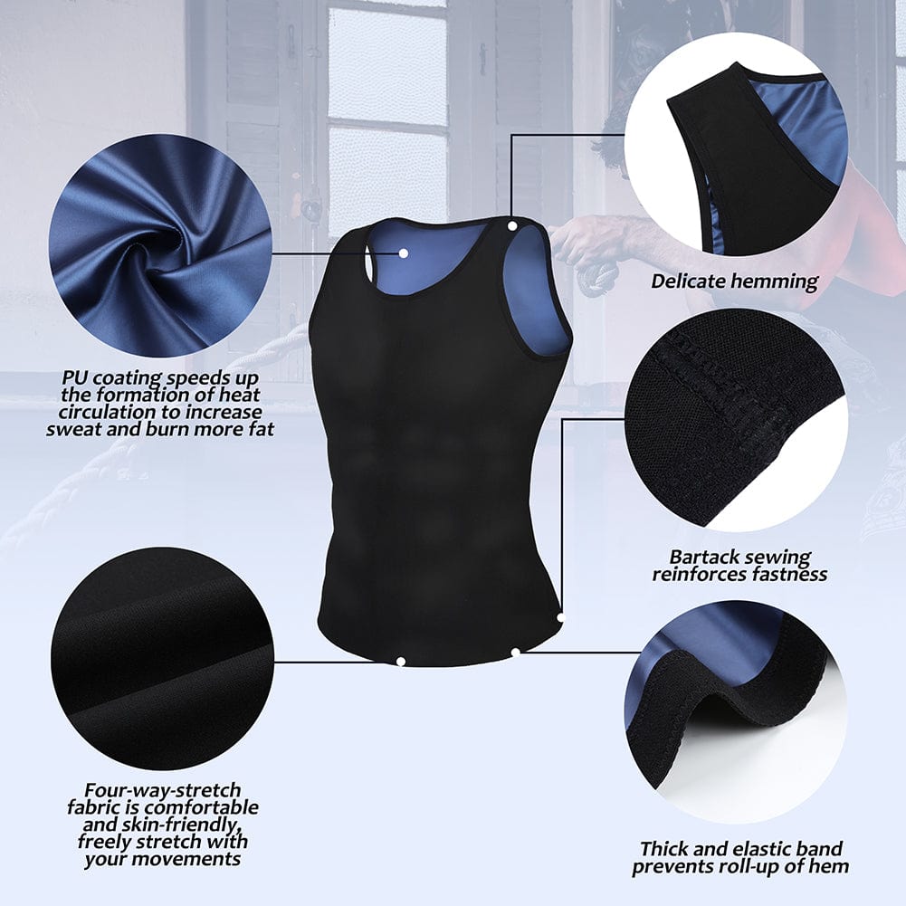 Blue Large Size Vest Shaper Round Collar For Fitness