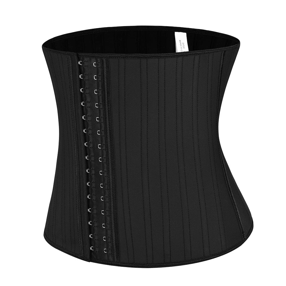 Tummy Trimmer Black 29 Steel Bones Latex Hooks Waist Trainer