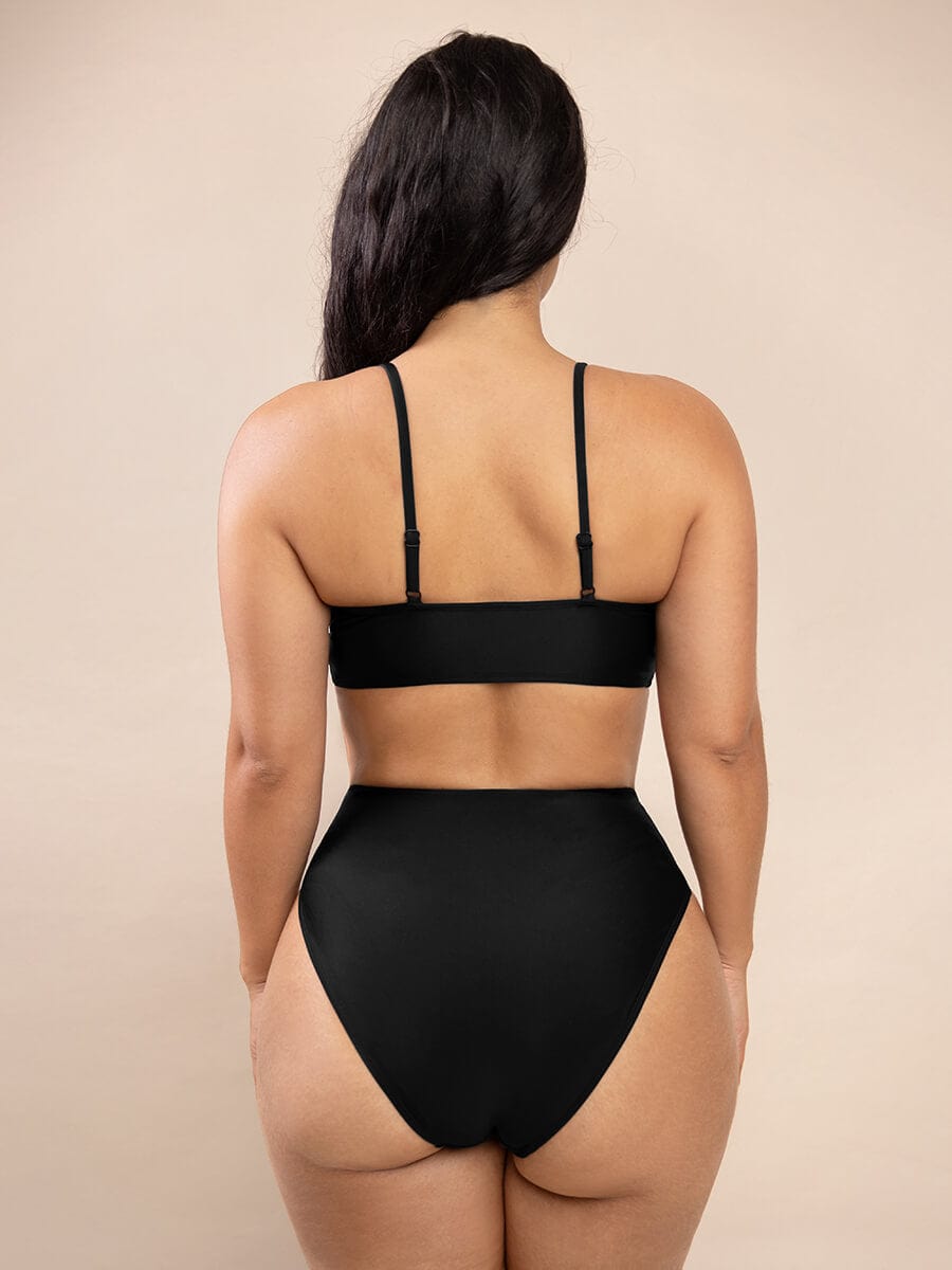 Body Shaper One Piece Swimsuit Top Cross Front